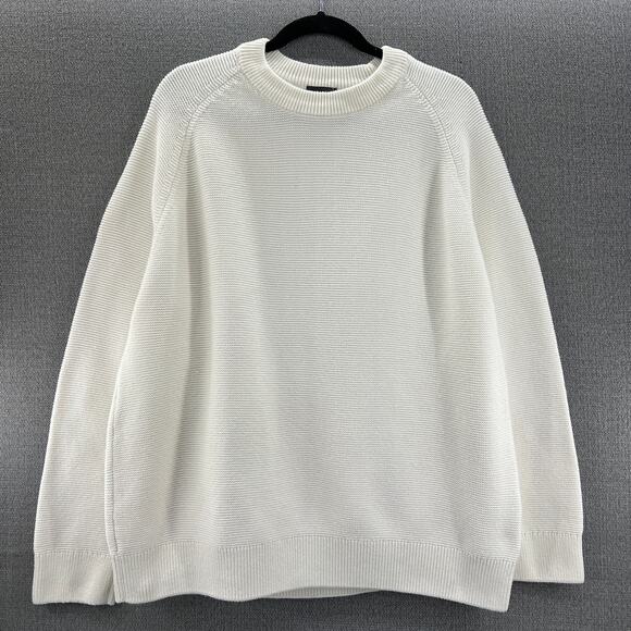 H&M Men's Crew Neck Tight Knit Long‎ Sleeve Pullover Sweater Cotton XXL Cream - Picture 1 of 10